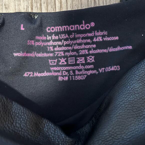 Commando Black Faux Leather Pull-On Leggings - size Large - Picture 4 of 6